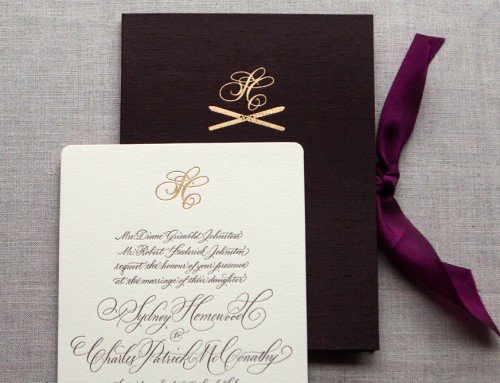 custom silk book invitation • Sydney